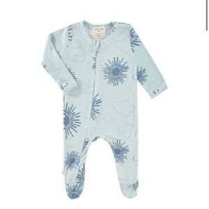 Paige Lauren Whimzzz Sun Burst Slub Rib Seamless Zipper Romper, Blue